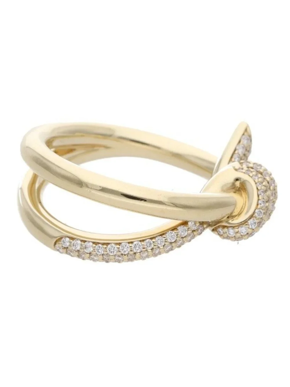 Tiffany & Co Knot 18k Yellow Gold Double Raw Diamond Ring